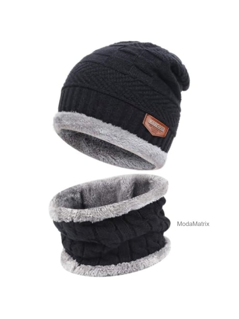 Winter Beanie Hat & Neck Warmer Scarf Set - 50% Acrylic 50% Polyester